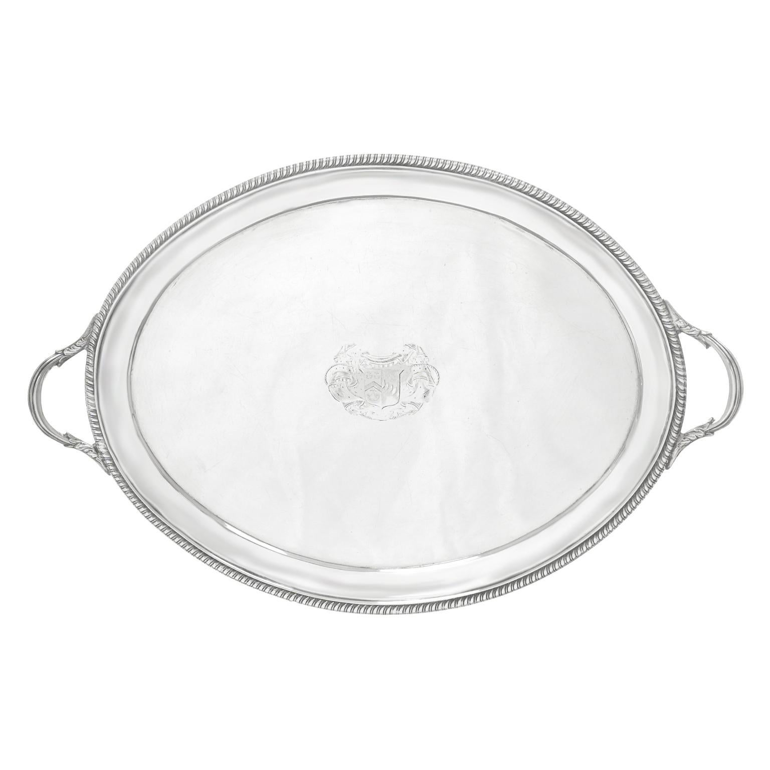 George III Sterling Silver Footed Oval Tray, London, 1803-1804