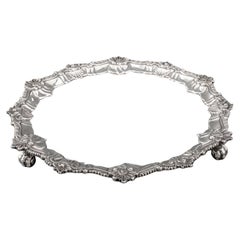 Antique George III Sterling Silver Footed Salver, 1760