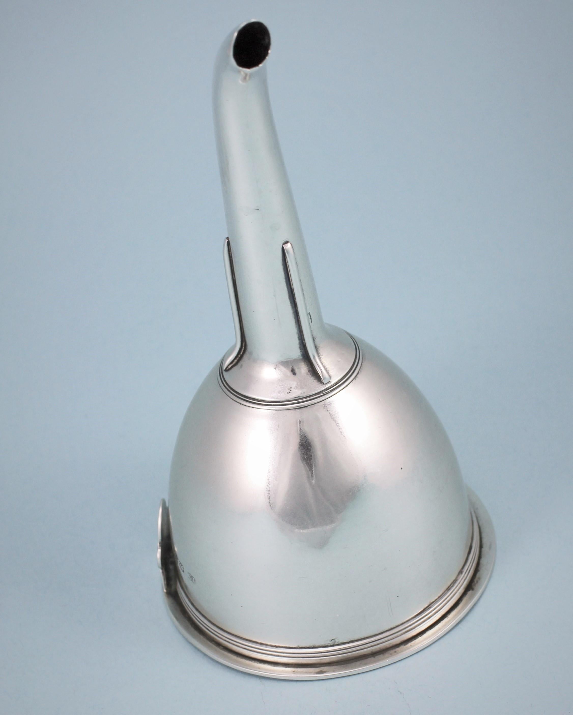 Early 19th Century George III Sterling Silver Funnel, Inclusive of Ring by John Moore, London, 1807 For Sale
