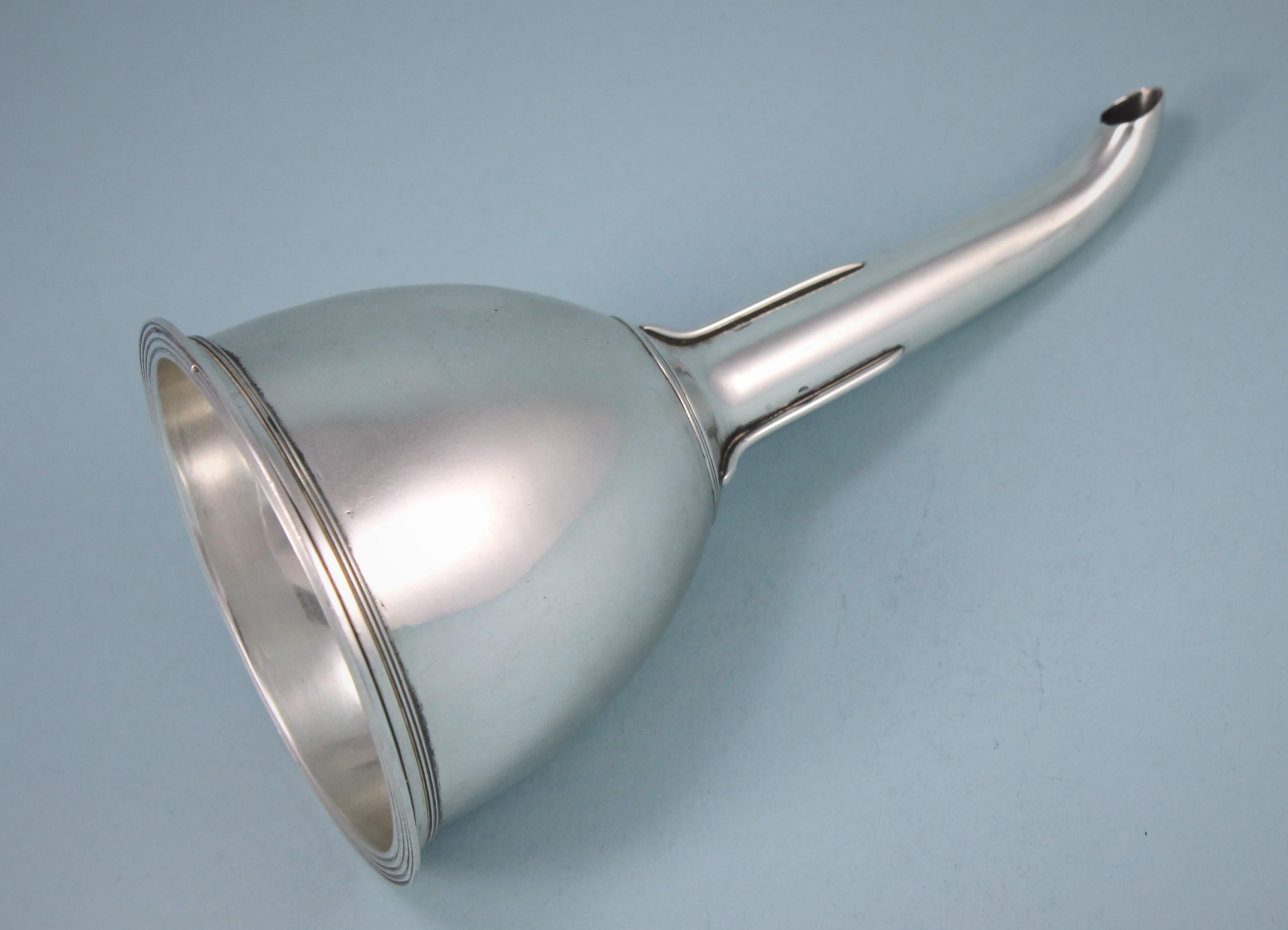 George III Sterling Silver Funnel, Inclusive of Ring by John Moore, London, 1807 For Sale 2
