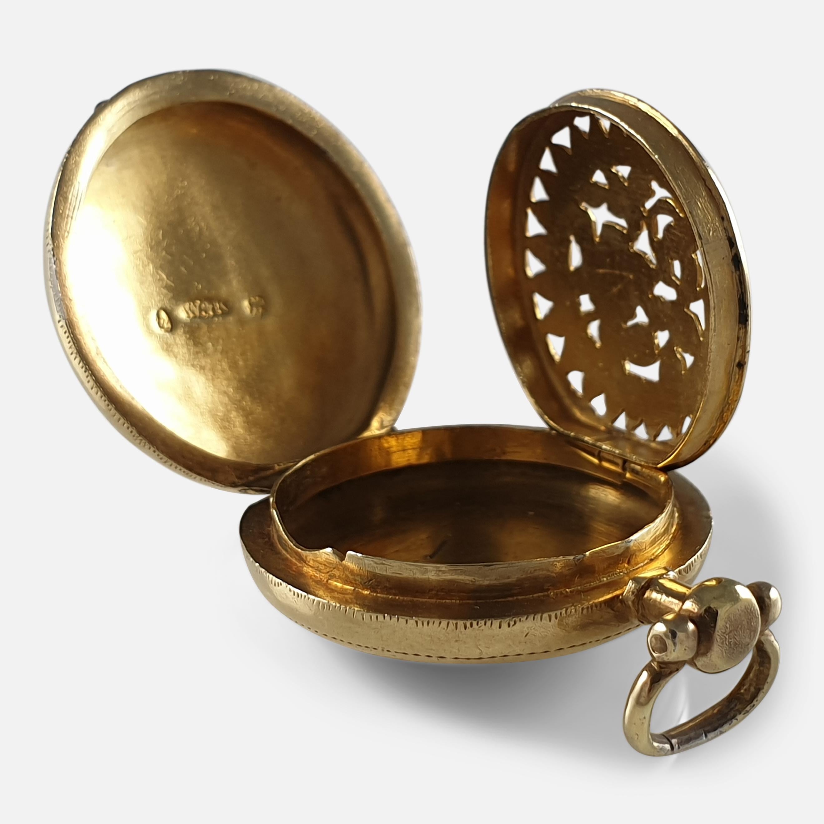 Vinaigrette George III en argent sterling et doré, Wardell & Kempson, Birmingham, 1814 10