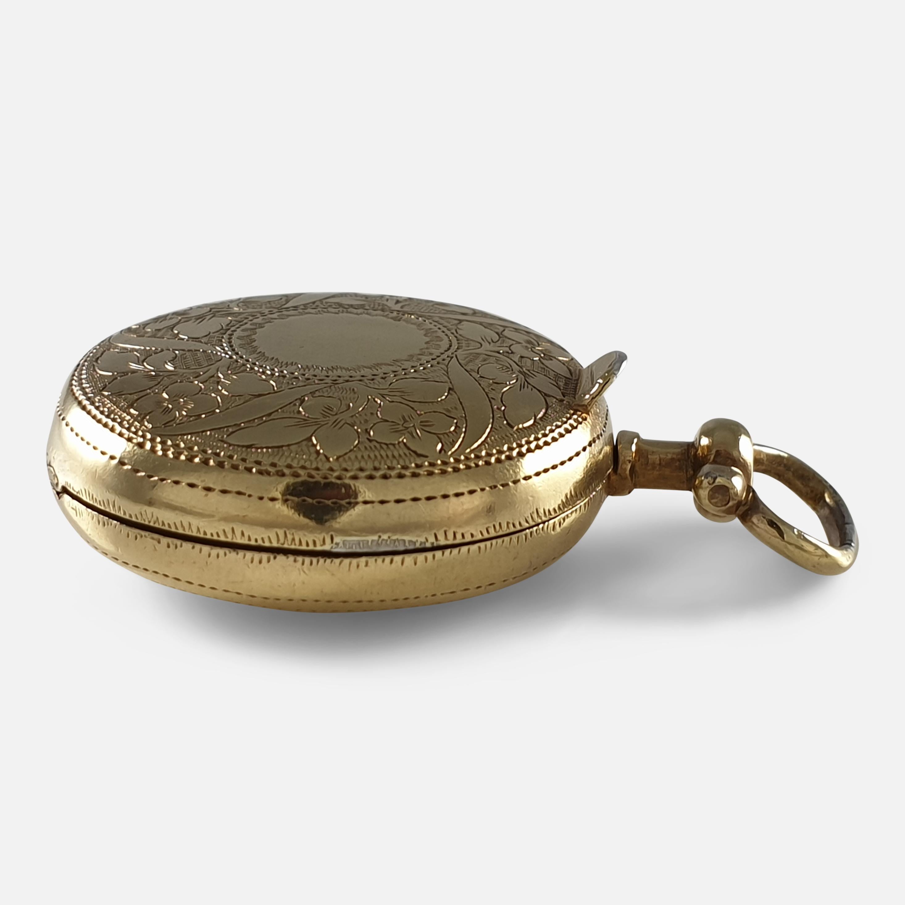 Début du XIXe siècle Vinaigrette George III en argent sterling et doré, Wardell & Kempson, Birmingham, 1814