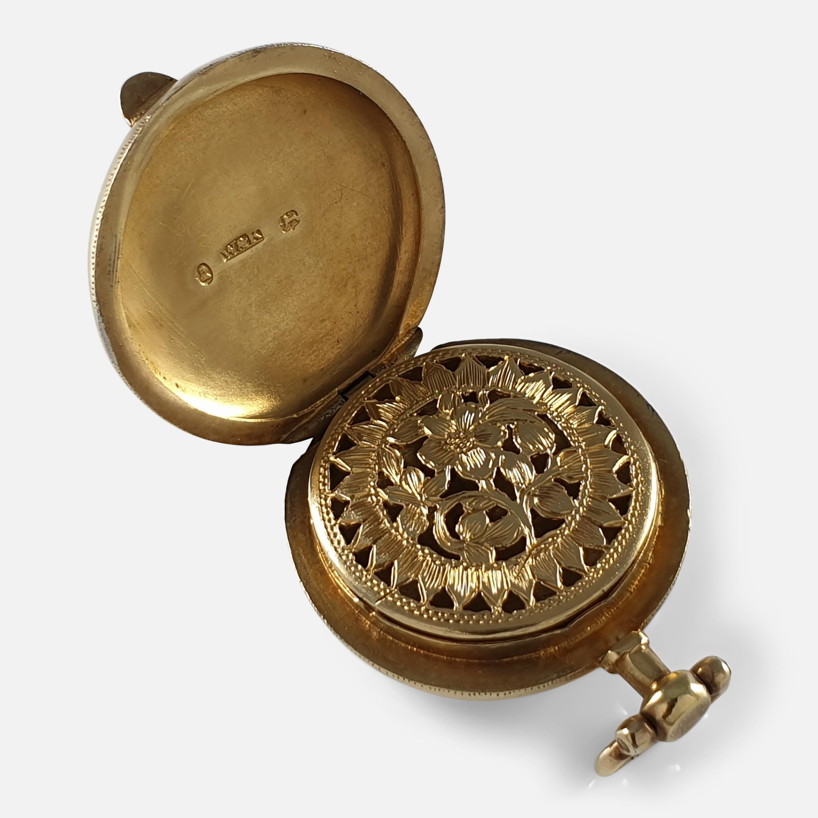 Vinaigrette George III en argent sterling et doré, Wardell & Kempson, Birmingham, 1814 2