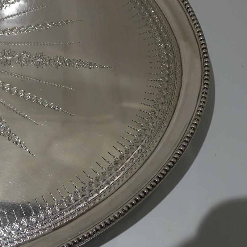British George III Sterling Silver Large Salver London 1784 Thomas Hannam & John Cr For Sale