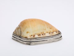 Cowrie Shell Schnupftabakdose mit Scharnierdeckel aus Sterlingsilber, George III.