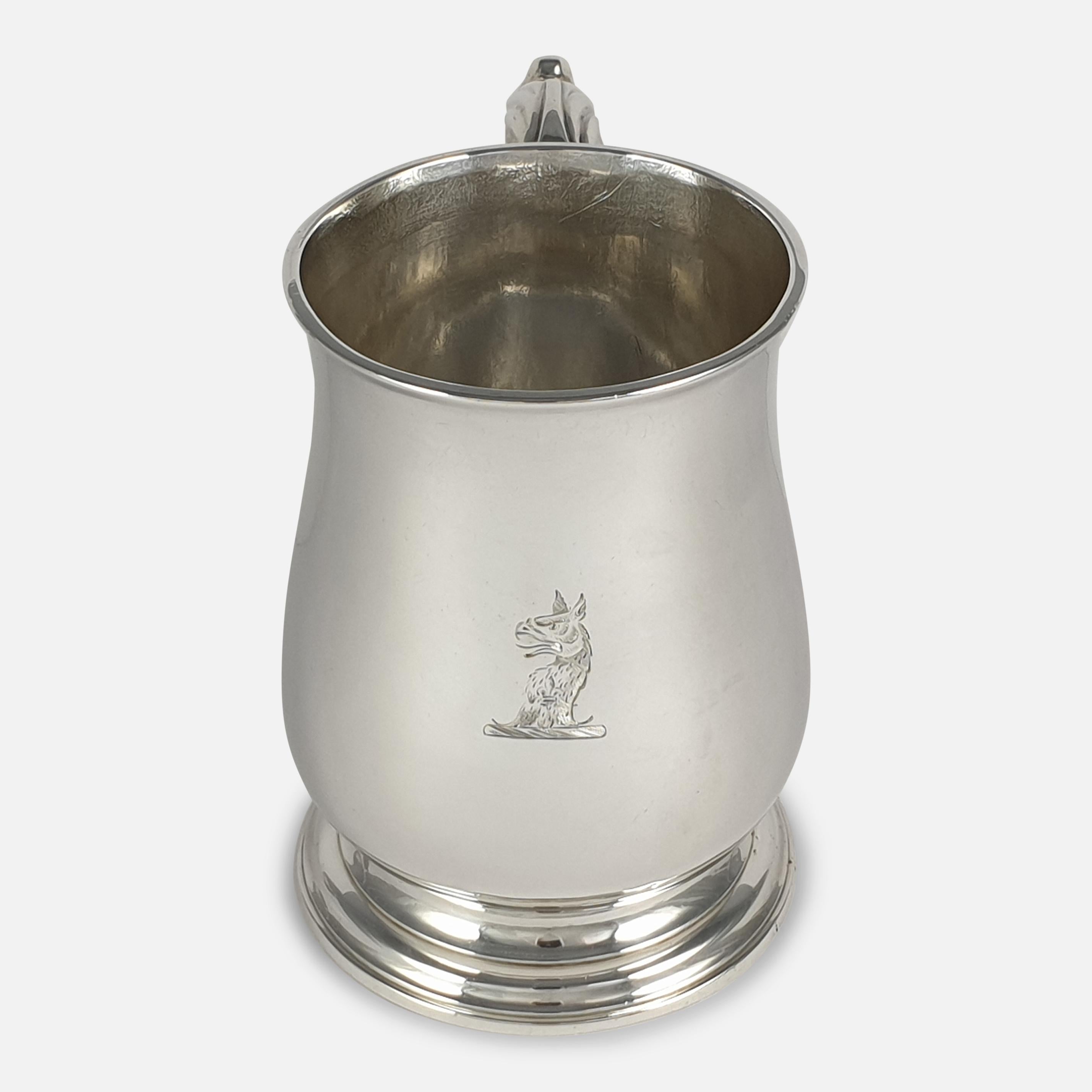 British George III Sterling Silver Mug, John Robinson II, London, 1766