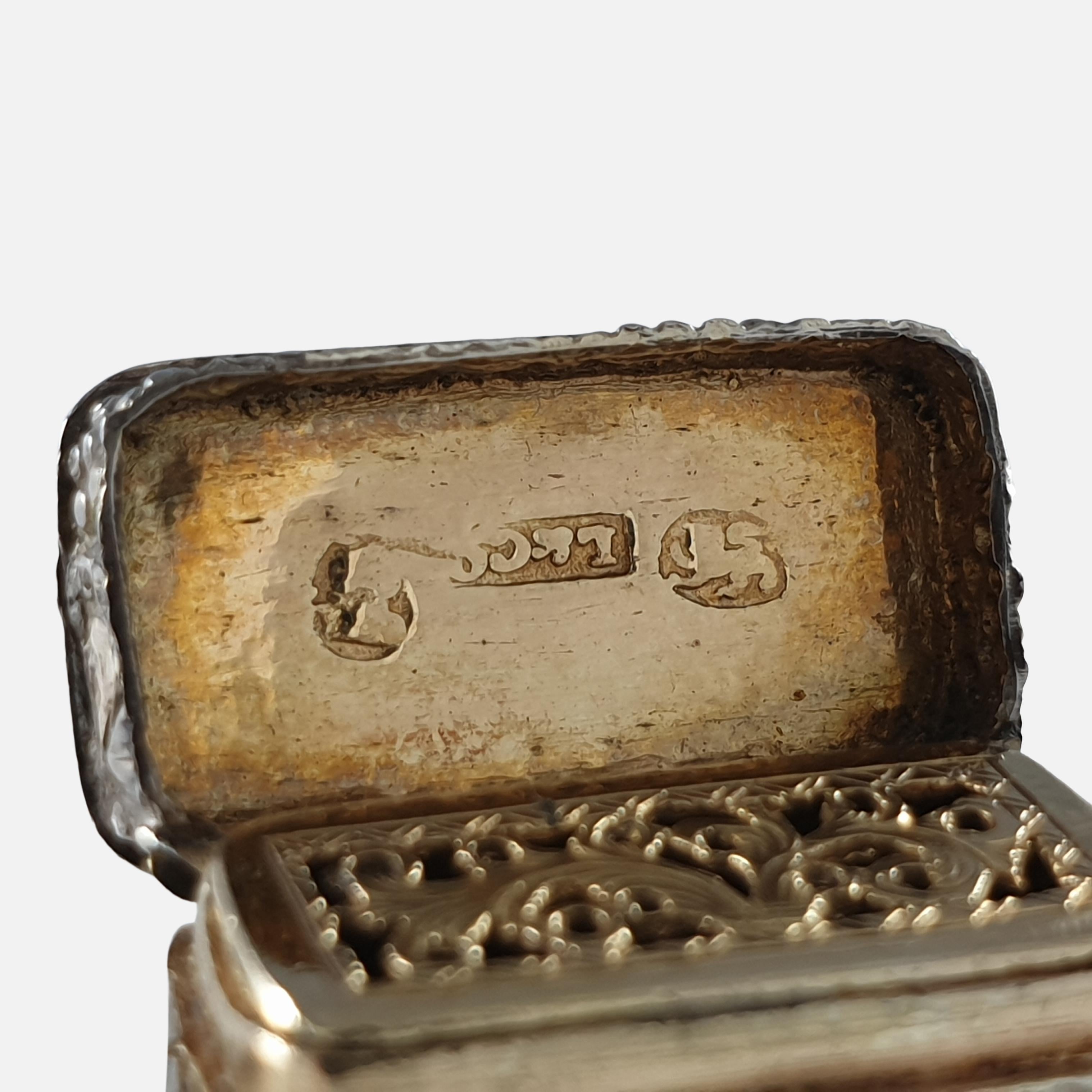 George III Sterling Silver Novelty Bag Vinaigrette, circa 1815 For Sale 10