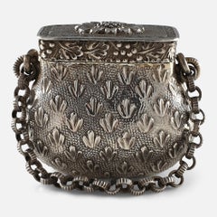 George III Sterling Silver Novelty Bag Vinaigrette, circa 1815