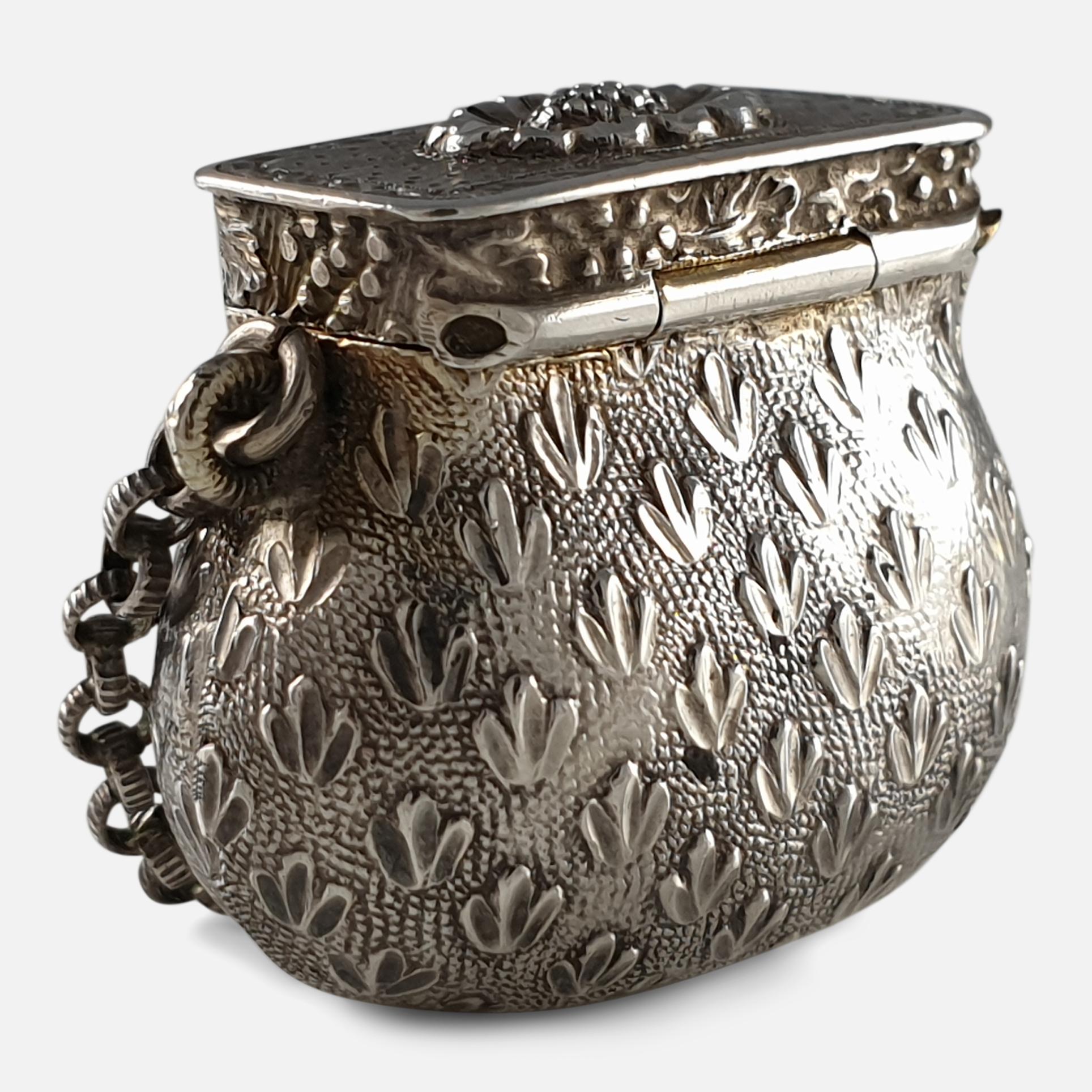 Viñeta para bolso de Jorge III de plata de ley, hacia 1815 en venta 2