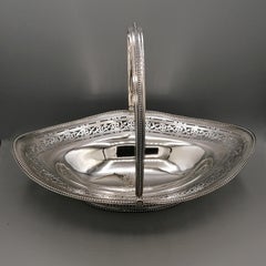 George III Sterling Silber Oval Kuchen Korb