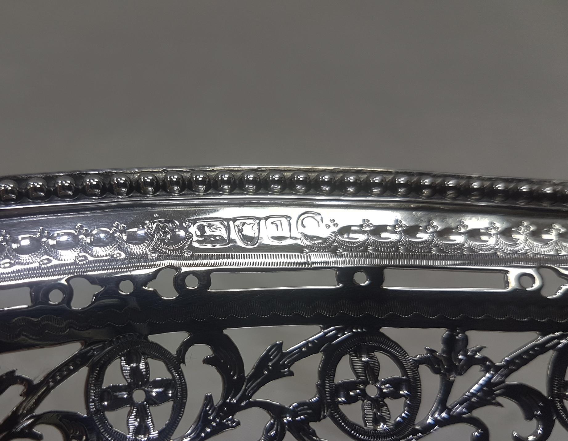 George III Sterling Silver Oval Cake Basket 7