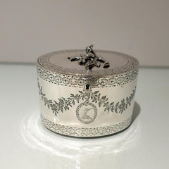 George III Sterling Silver Oval Tea Caddy London 1776 John Carter