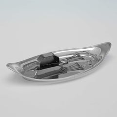 George III Sterling Silver Pair Of Snuffer Scissors And Trays - London 1802