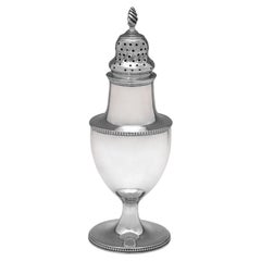 George III Sterling Silver Pepper Pot by Hester Bateman, London 1784