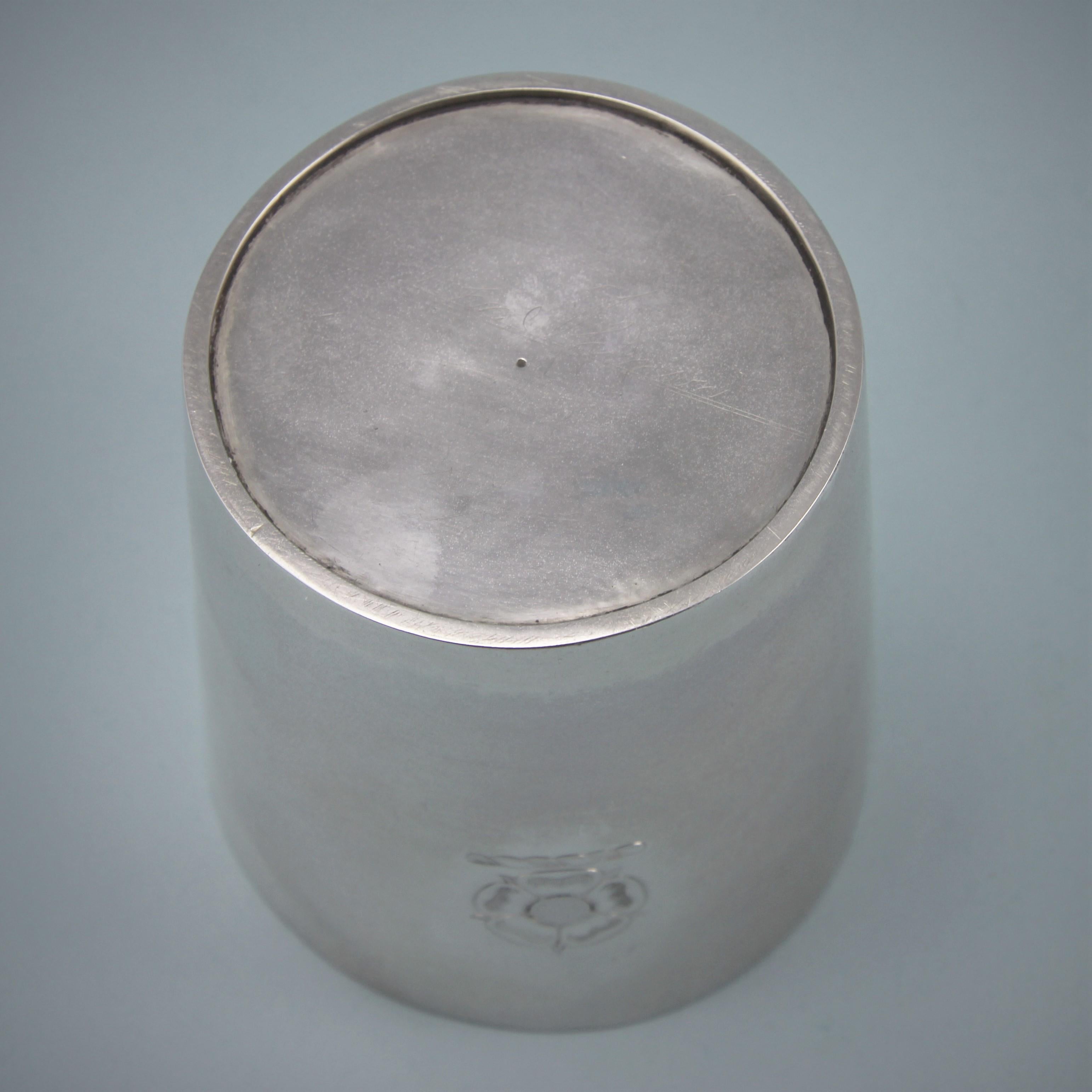 Early 19th Century George III Sterling Silver Pint Beaker by Richard Sibley, London, 1815 For Sale