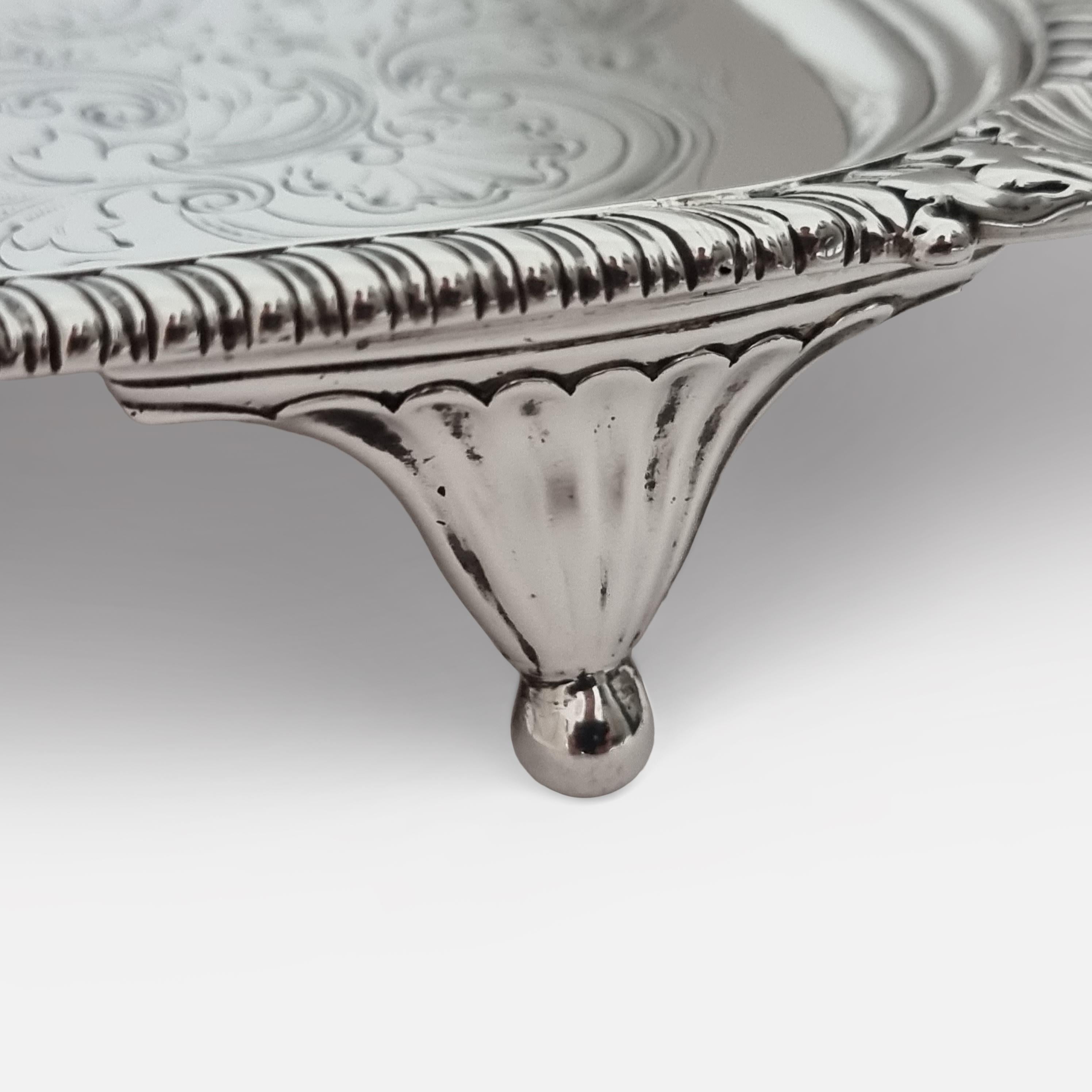 Bandeja de plata de ley de Jorge III, William Bennett, 1809 en venta 6