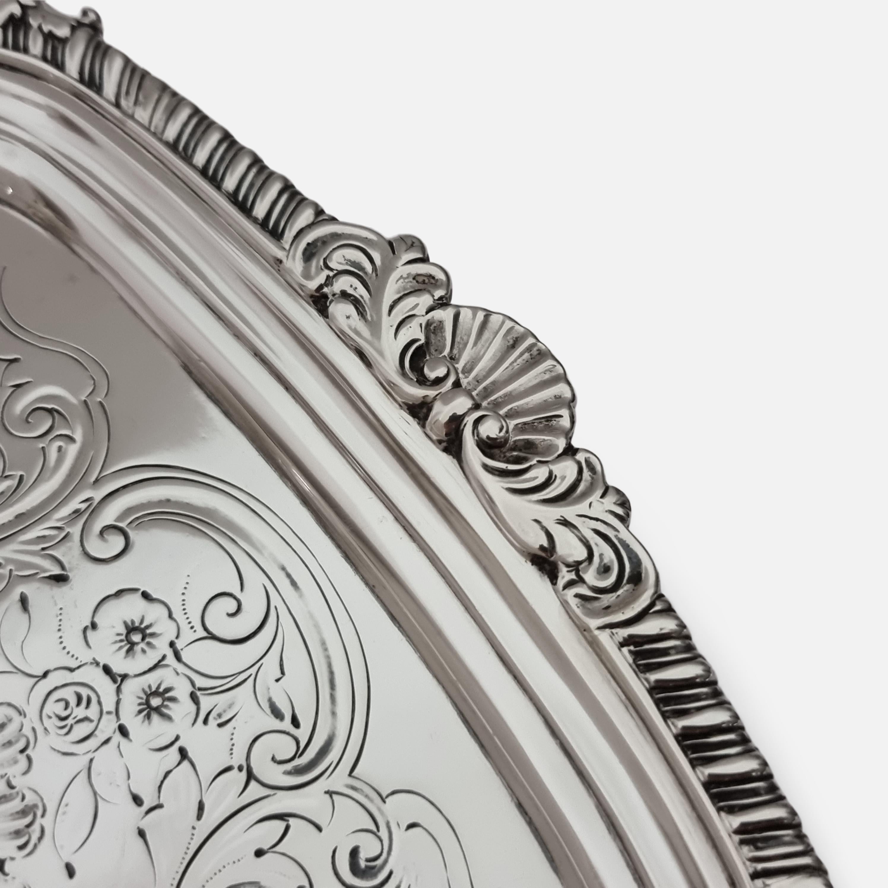 Début du XIXe siècle Plateau Salver en argent sterling George III, William Bennett, 1809 en vente