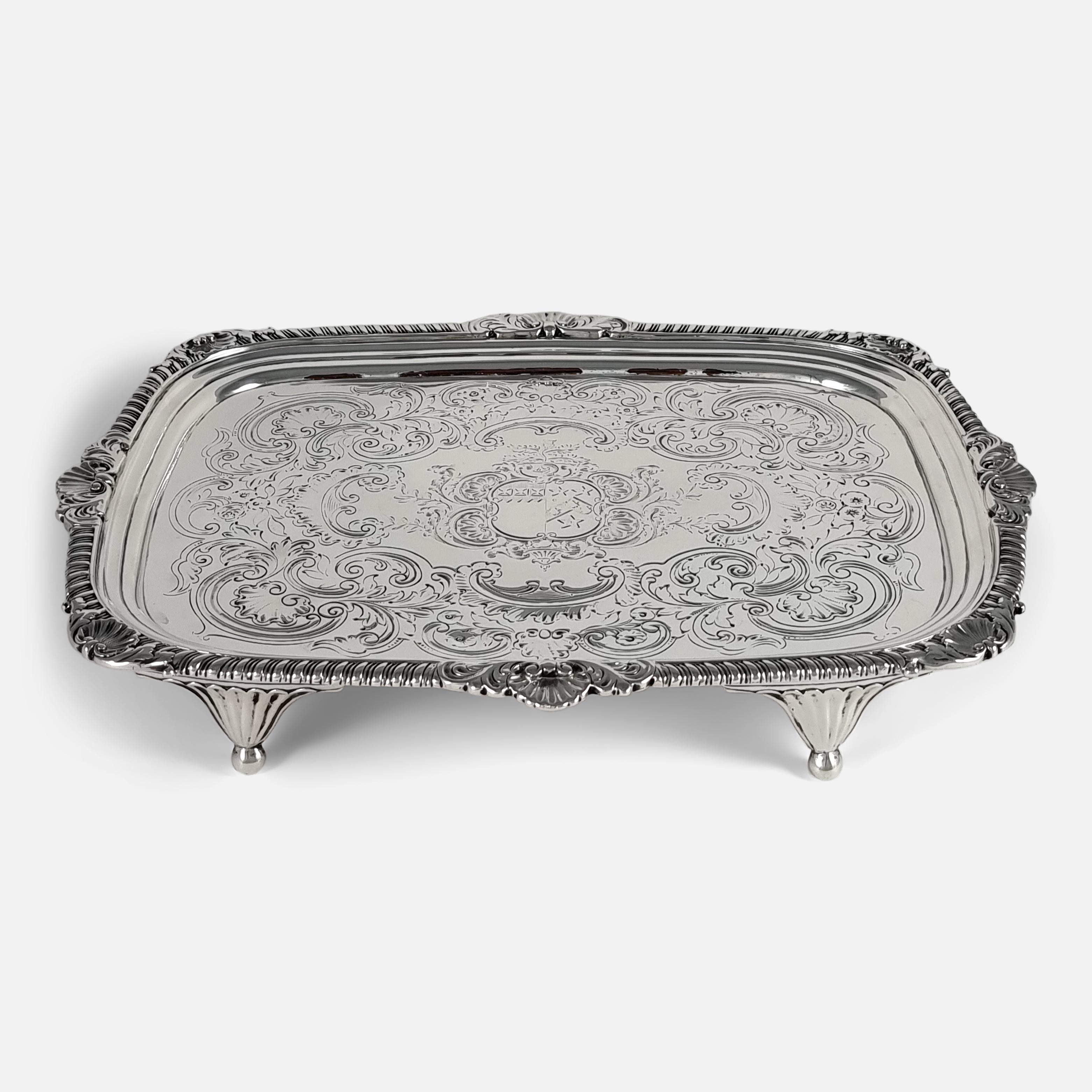 Plateau Salver en argent sterling George III, William Bennett, 1809 en vente 2