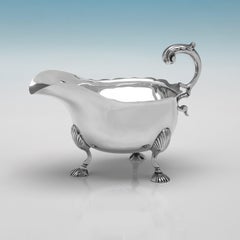 George III Sterling Silver Sauce Boats by William Cattell, London 1774