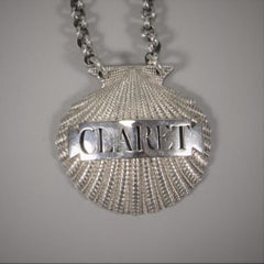 George III Sterling Silver Shell Claret Label by Benjamin Smith, London, 1807