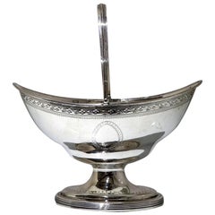 Antique George III Sterling Silver Sugar Basket London 1790 Peter & Jonathan Bateman