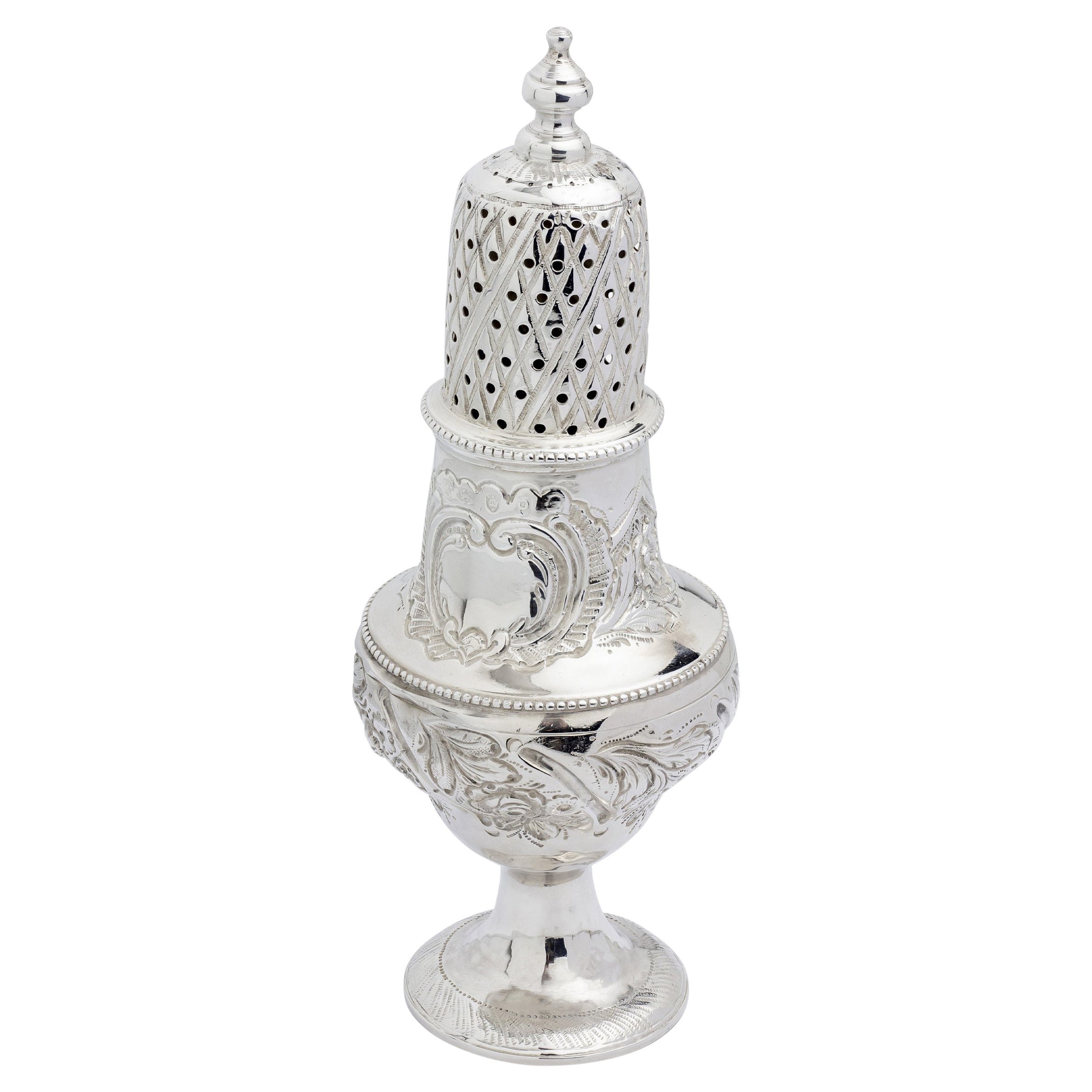 George III Sterling Silver Sugar Shaker by Peter & Jonathan Bateman For Sale