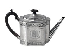 George III Sterling Silver Teapot London 1792 Henry Chawner.
