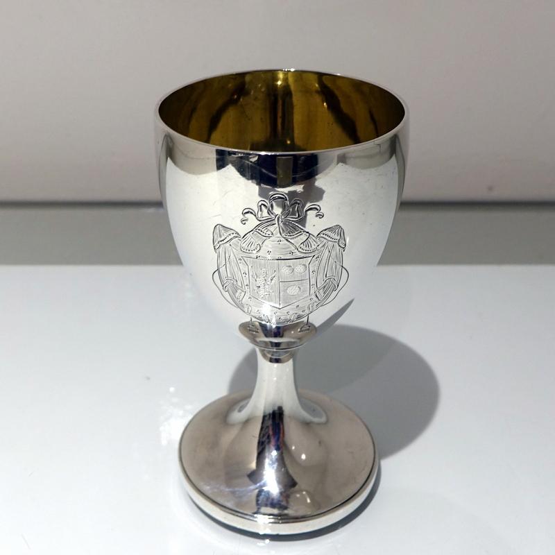 Late 18th Century George III Sterling Silver Wine Goblet London 1793 Edward Fernell