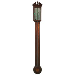Early 19th Century Used George III Mahogany Stick Barometer by Cremonino