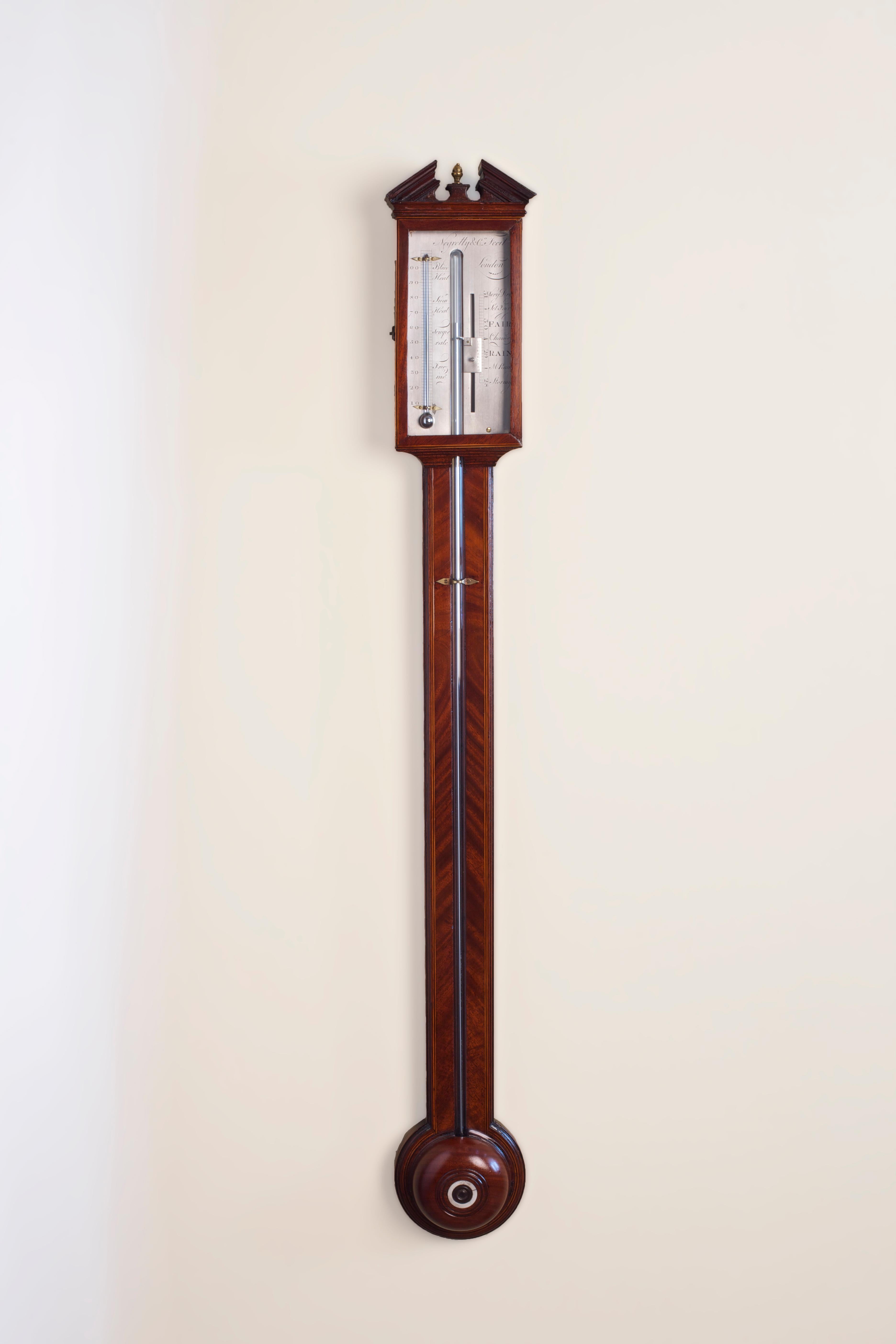 George III Stick Barometer by Negretty & Co, London In Good Condition In Norwich, GB