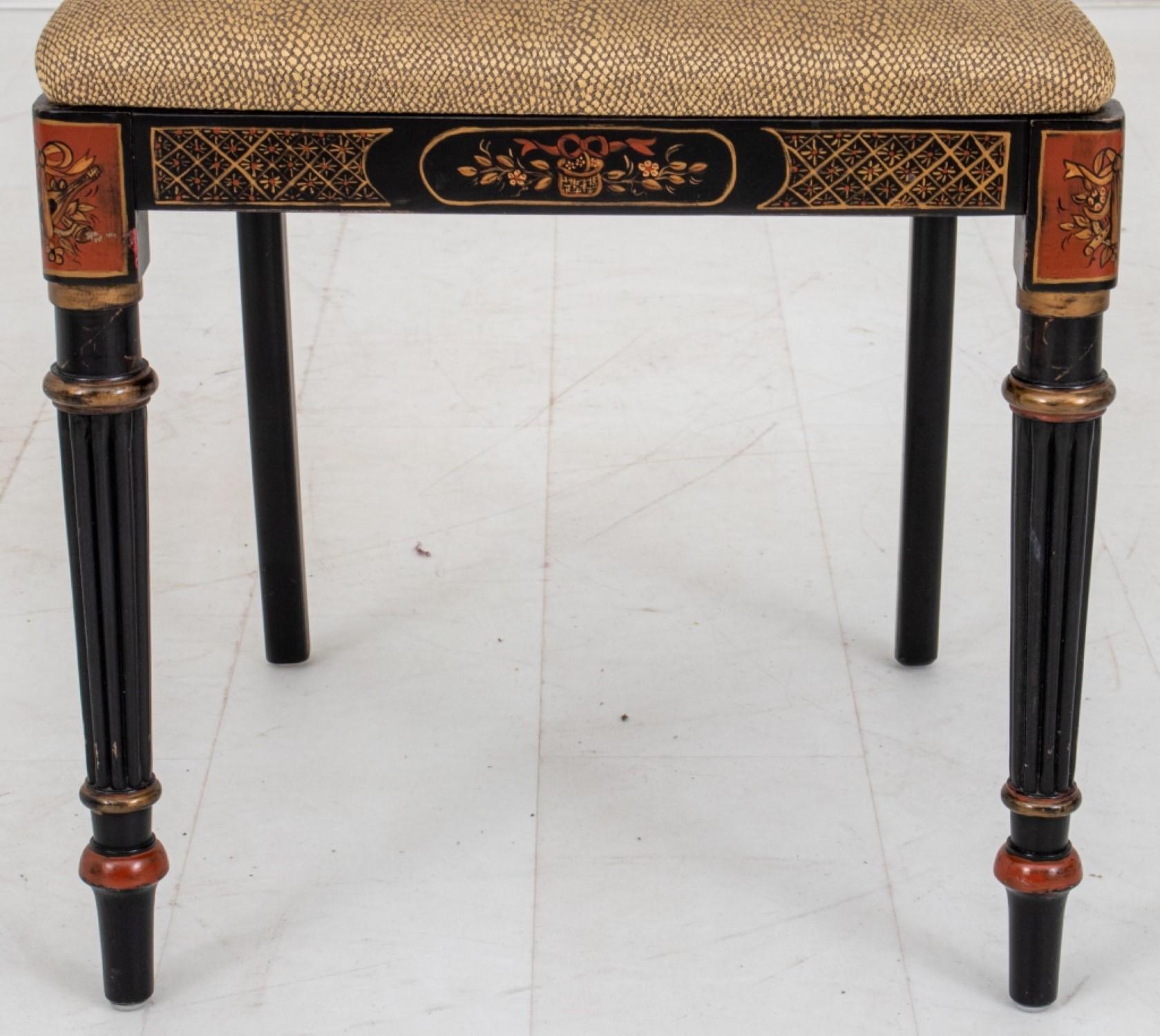 George III Style Black & Gold Japanned Side Chair For Sale 4