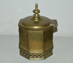 George III Style Brass Container with Lid