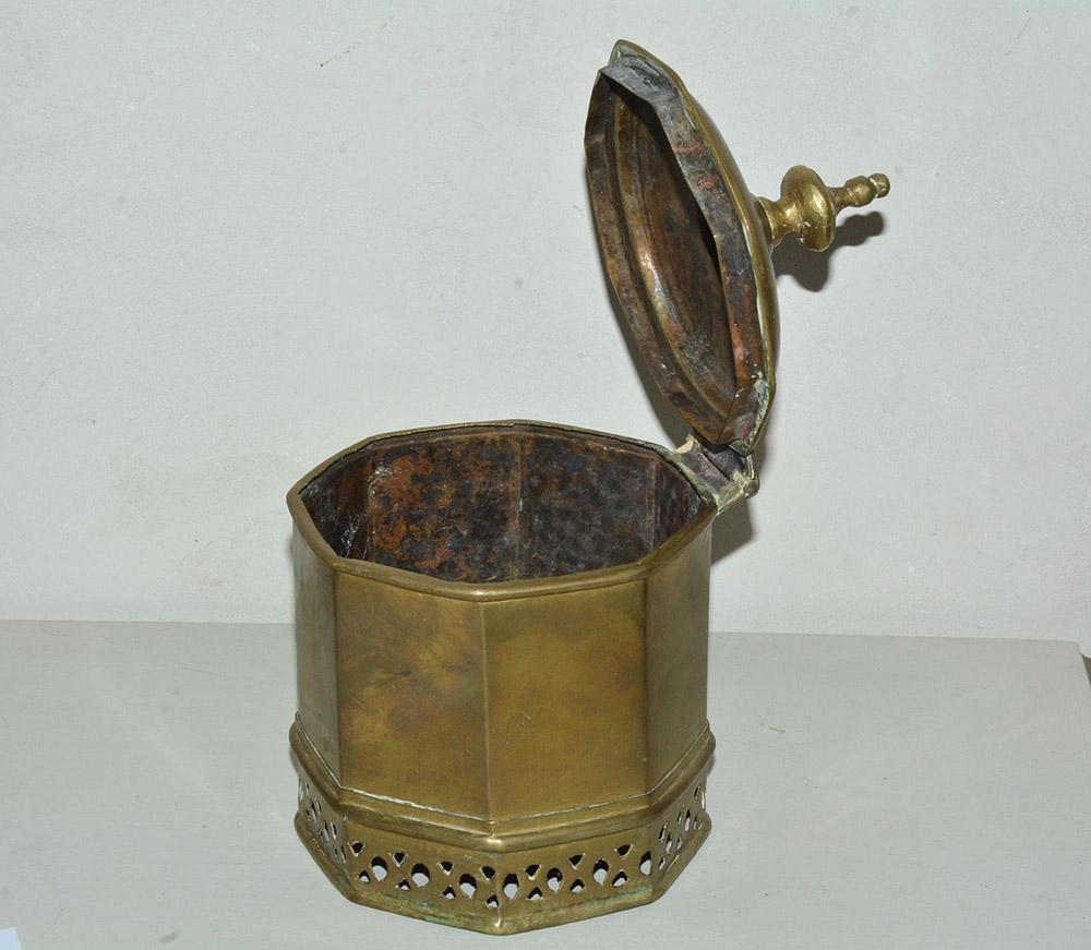 antique brass container