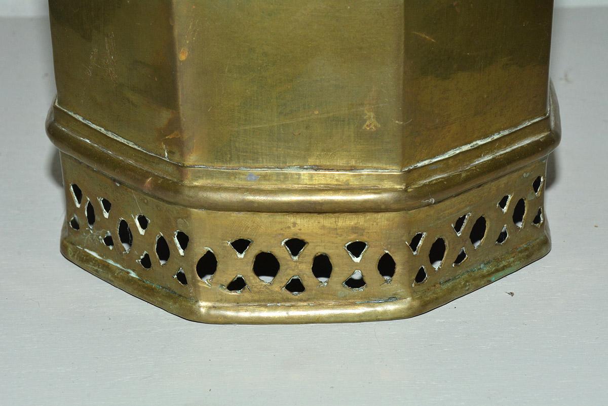 Hand-Crafted George III Style Brass Container with Lid