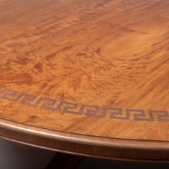 George III Style Brass Inlay Mahogany Dining Table