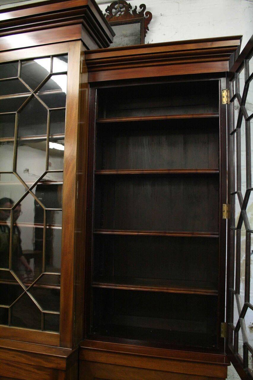 George III Style Breakfront Four-Door Cabinet Bookcase, circa 1850 For Sale 2