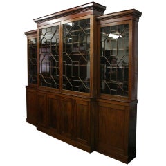 George III Style Breakfront Four-Door Cabinet Bookcase, circa 1850