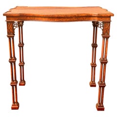 Antique George III Style Burl Walnut and Mahogany China Table Attributed to Gillow