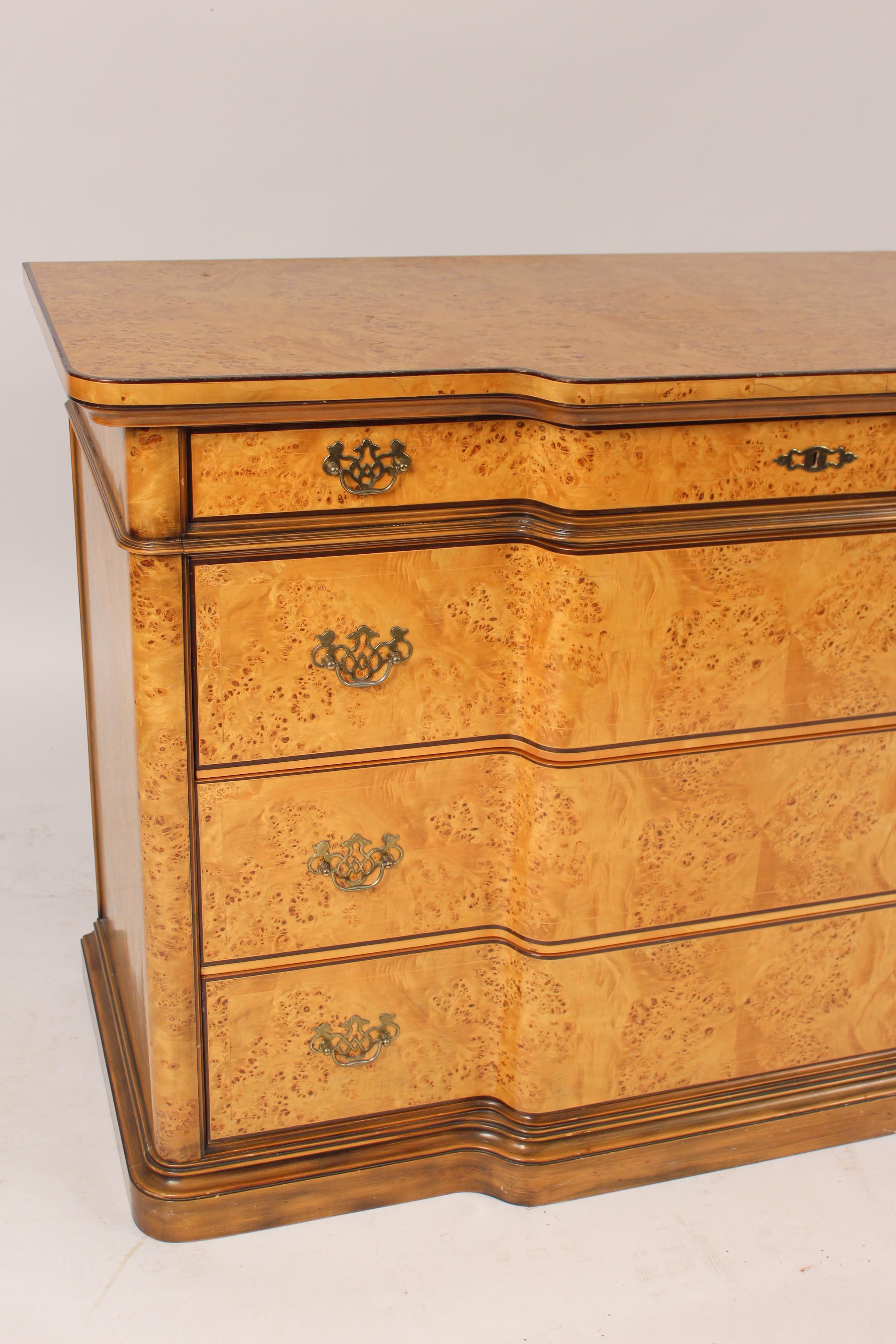 George III Style Burled Birch Chest of Drawers 1