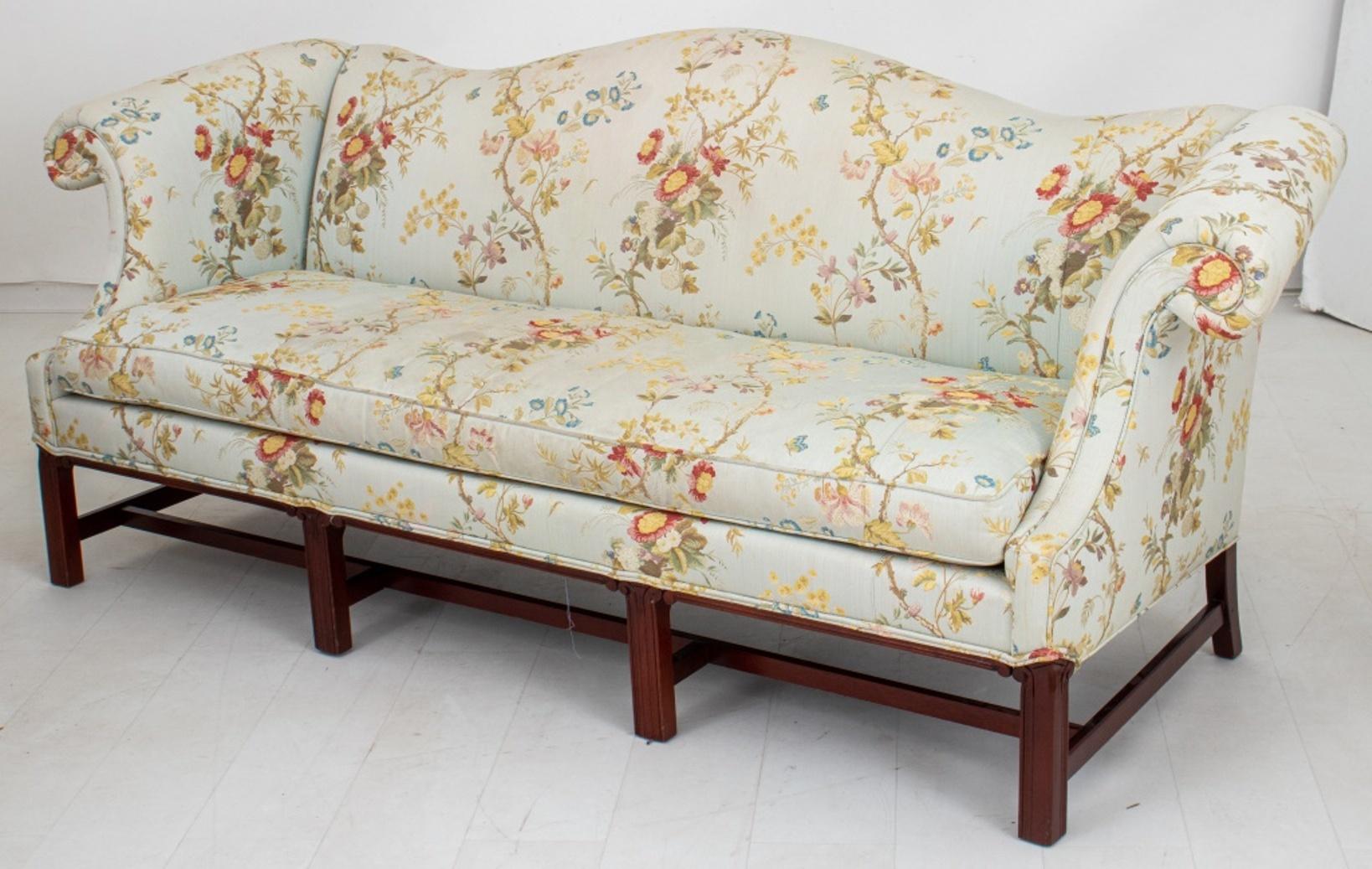 Contemporary George III Style Camelback Sofa