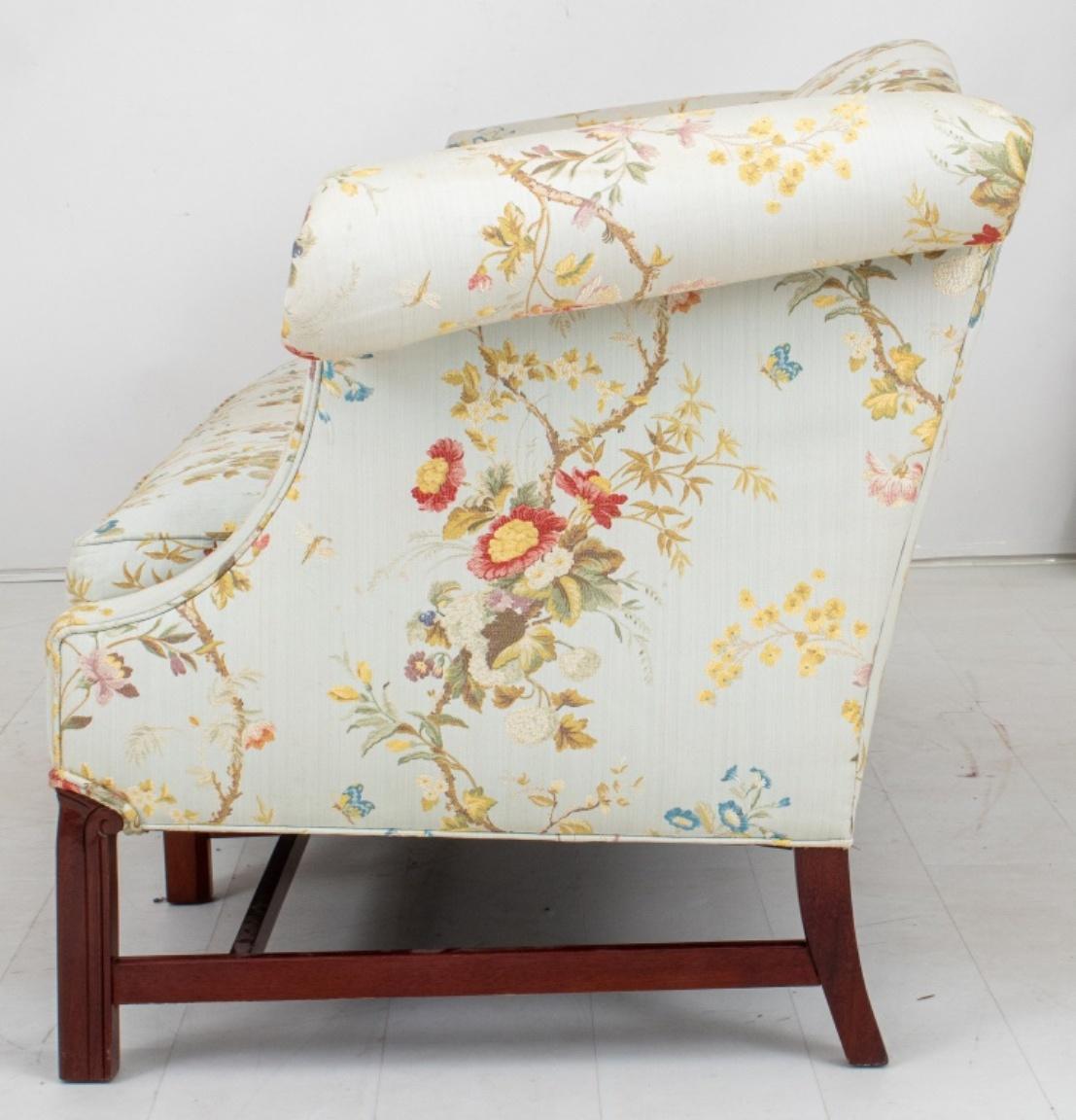 Silk George III Style Camelback Sofa