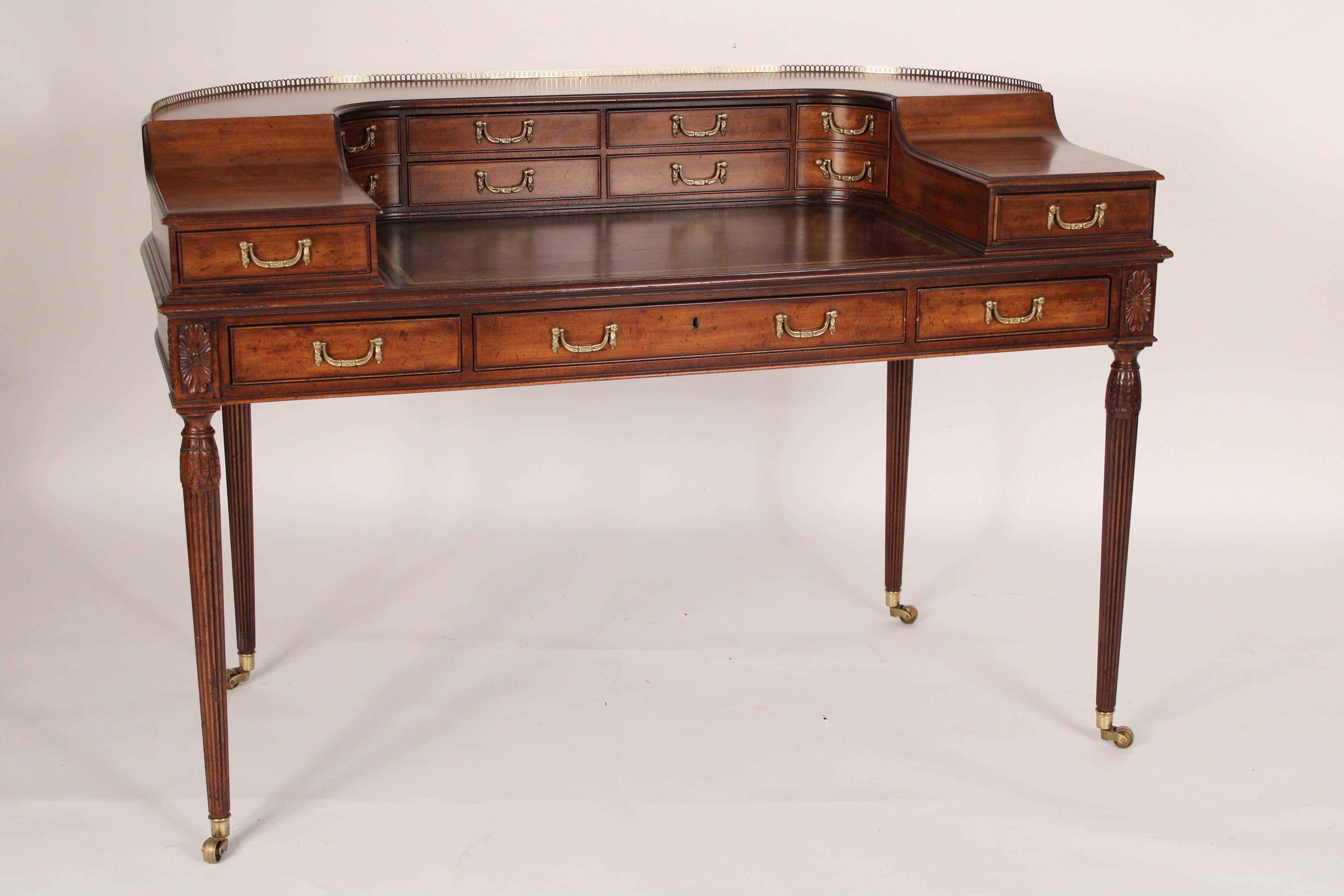 North American George III style Carlton House Desk Made by Baker