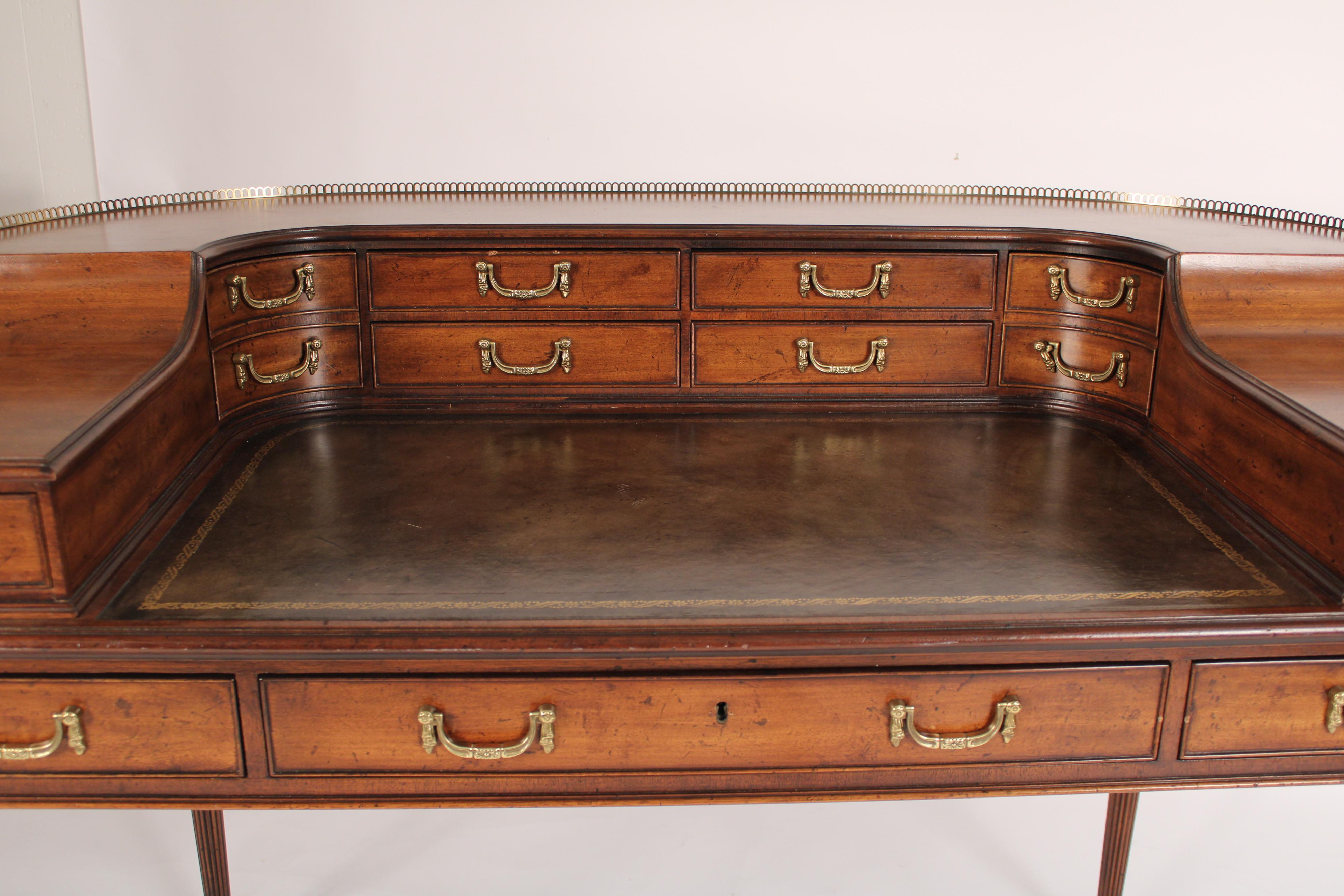 George III style Carlton House Desk Made by Baker 2