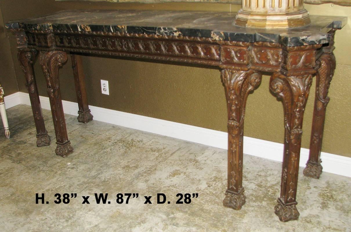 English George III Style Carved Console, 19th Century