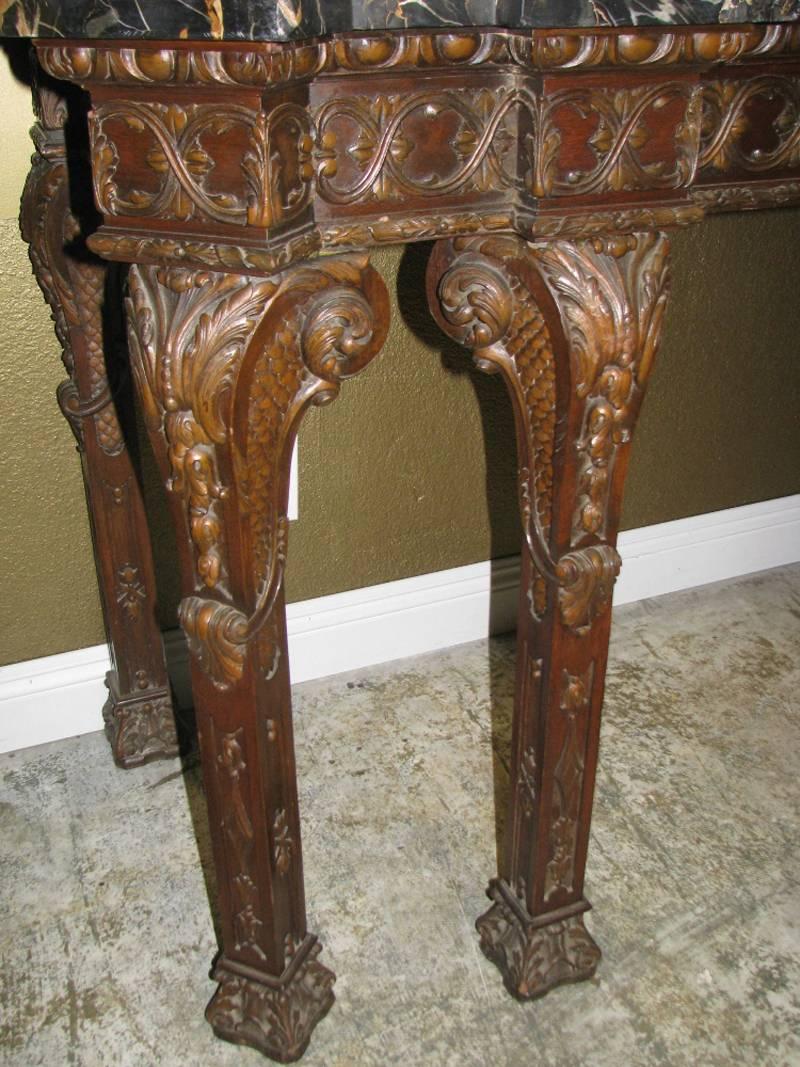 Marble George III Style Carved Console, 19th Century
