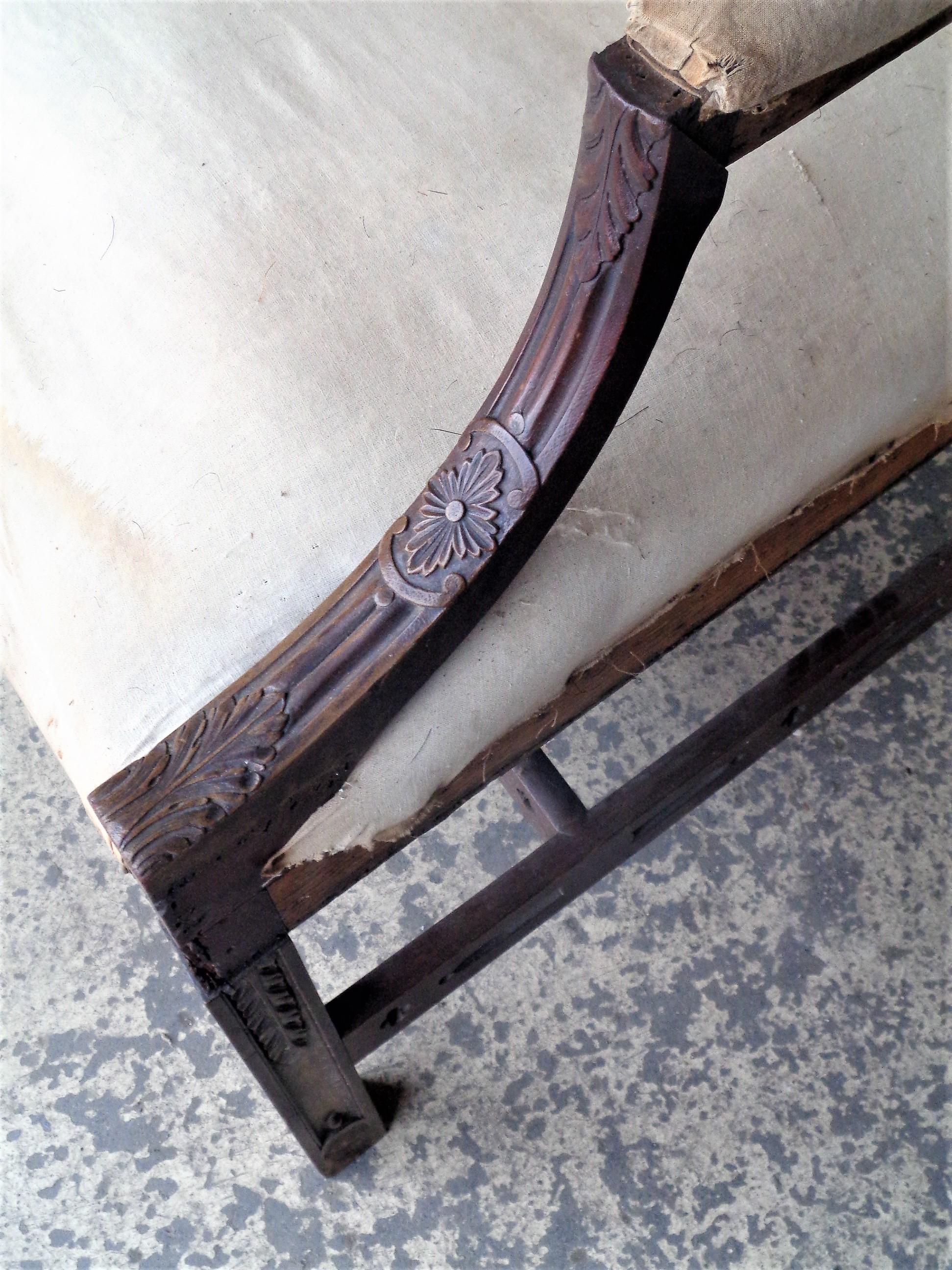 George III Style Carved Lolling Chair, circa 1870 4