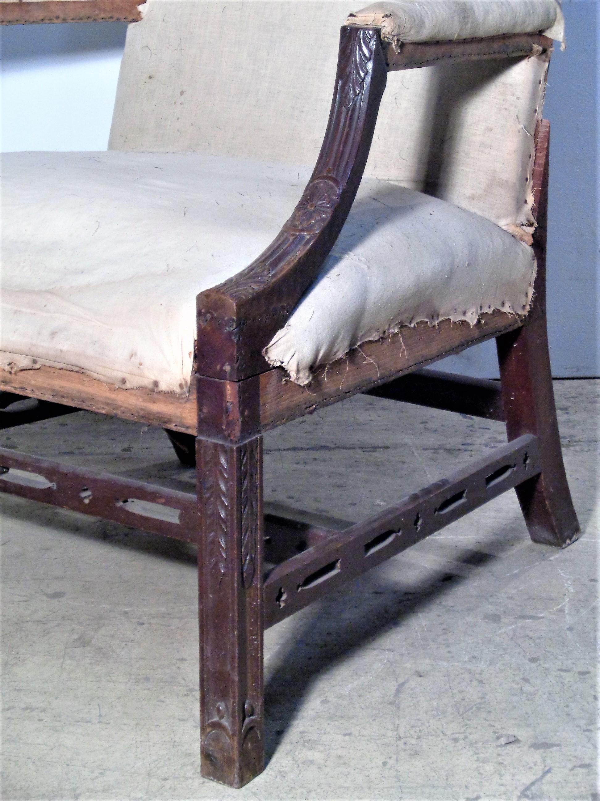 19th Century George III Style Carved Lolling Chair, circa 1870