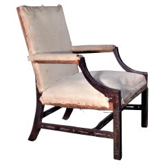 Used George III Style Carved Lolling Chair, circa 1870