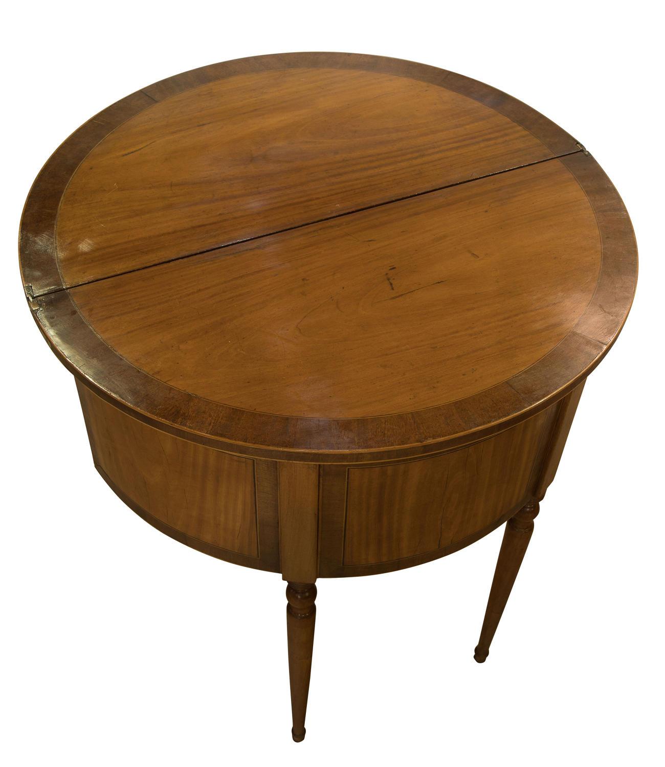 British George III Style Century Satinwood Demilune Commode For Sale