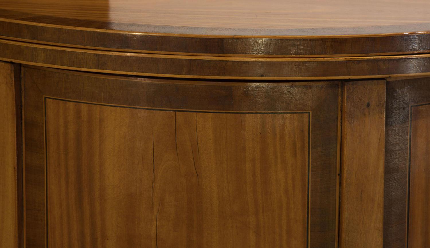 Late 19th Century George III Style Century Satinwood Demilune Commode For Sale